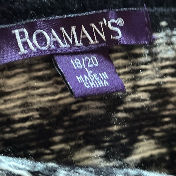 Roaman’s Fair Isle Pullover Sweater black long sleeves Sz 18/20 - Picture 10 of 12